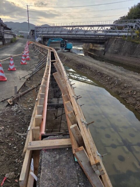 災害復旧後はコンクリート打設